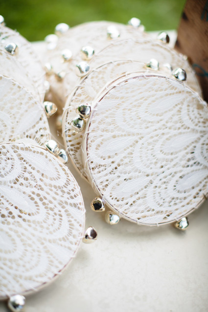 DIY lace tambourines