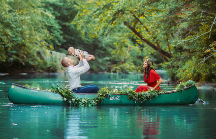 Canoe fall family photos Inspiration