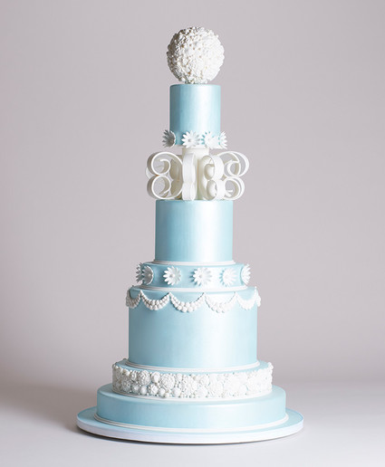 Blue wedding cake