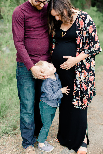 Rustic fall family maternity photos