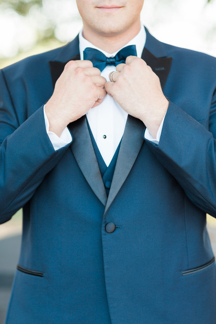 Deep blue grooms tux