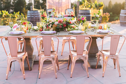 Rose gold chairs