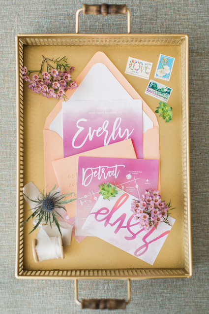 Colorful wedding invitation