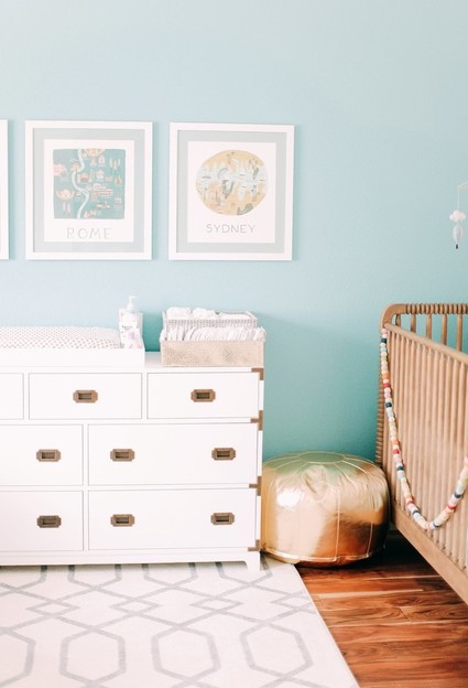 Travel themed girls nursery