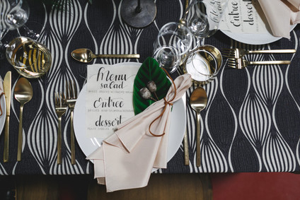 Tropical modern wedding decor