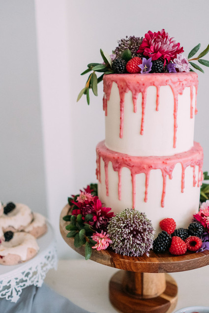 Pink wedding cake