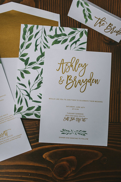Leaf wedding invitations