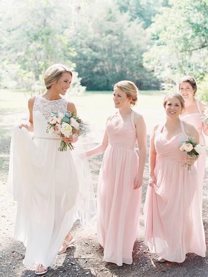 Pale pink bridesmaid dresses