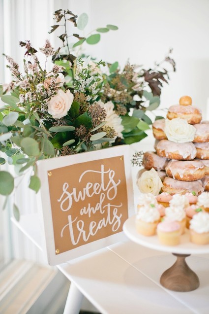 Pink and gold dessert table