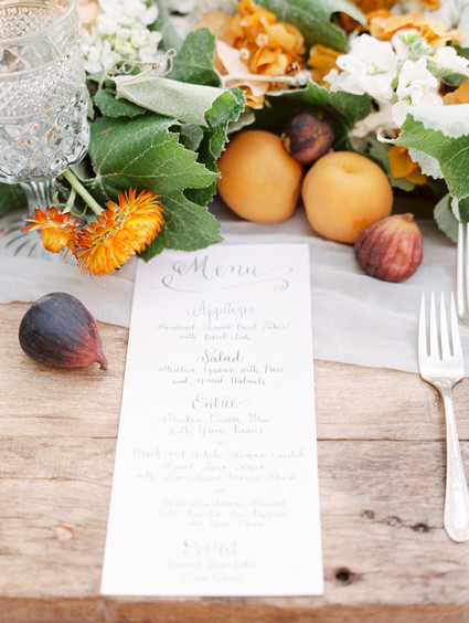 Harvest menu