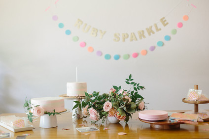 modern girl's 1st birthday