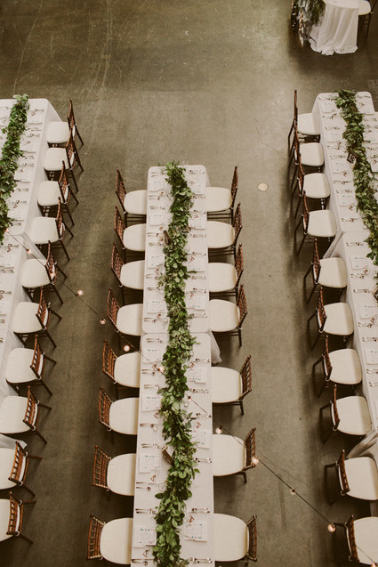 Green garland centerpiece