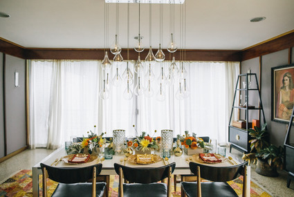 Mid century modern home wedding