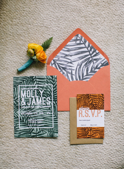 Tropical wedding invitations