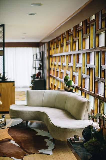 Mid century modern home wedding