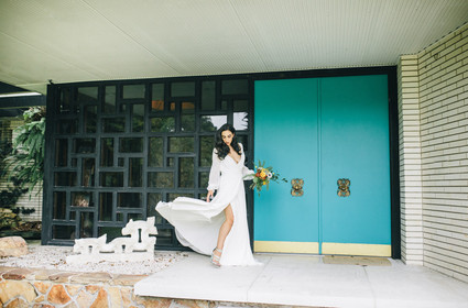 Mid century modern home wedding