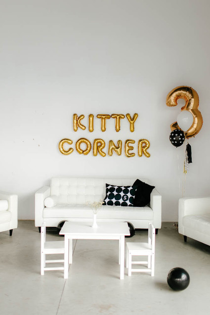 black and white kitty birthday Inspiration