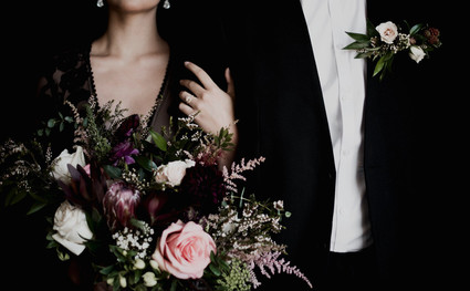 Dark plum bridal bouquet