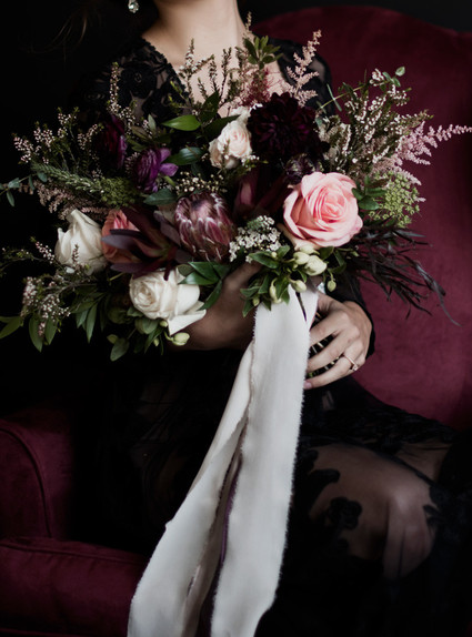 Dark plum bridal bouquet
