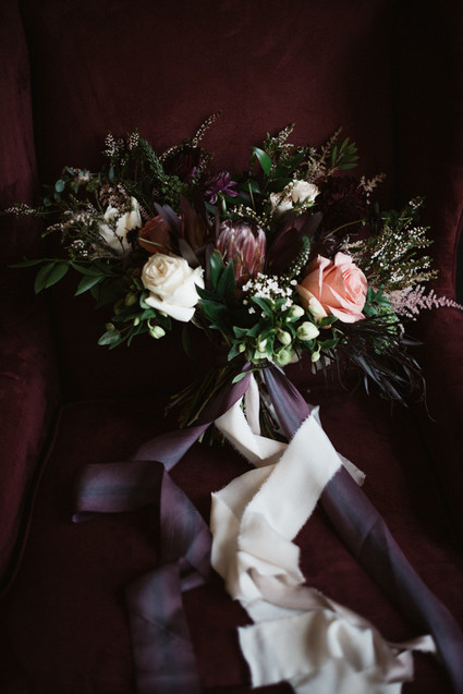 Dark plum bridal bouquet