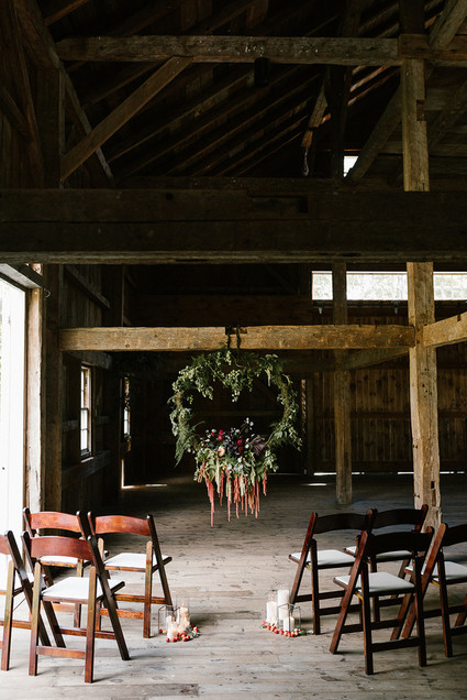 Fall barn wedding decor