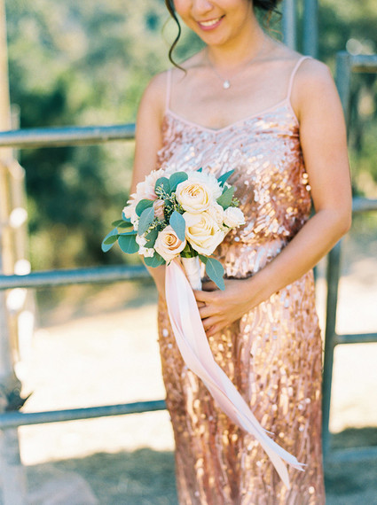 Copper bridesmaid gown
