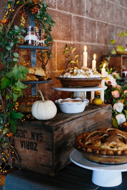 Thanksgiving pie table