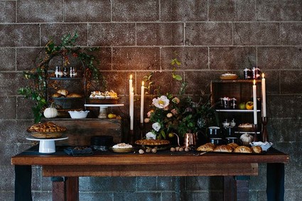 Thanksgiving pie table
