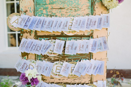 Rustic escort card display