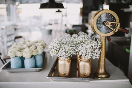 Gold mason jar decor