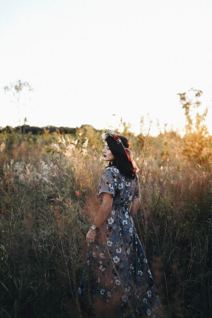 Autumn floral engagement session