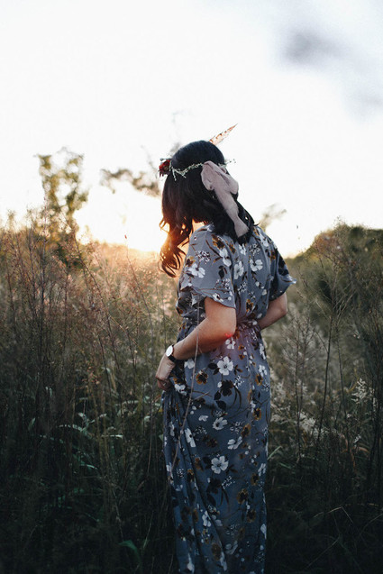 Autumn floral engagement session