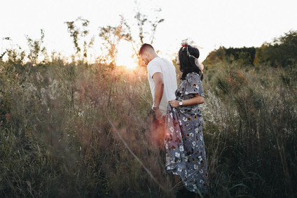Autumn floral engagement session