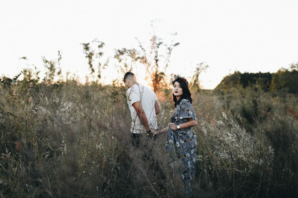Autumn floral engagement session
