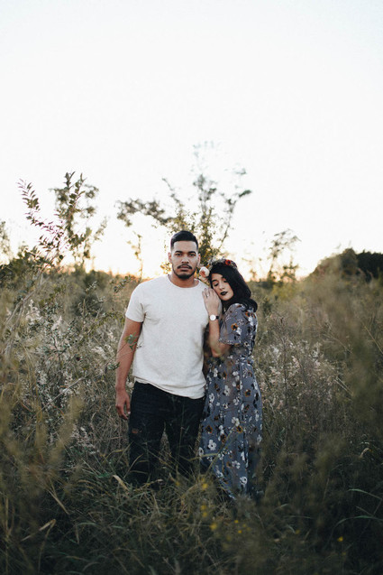 Autumn floral engagement session