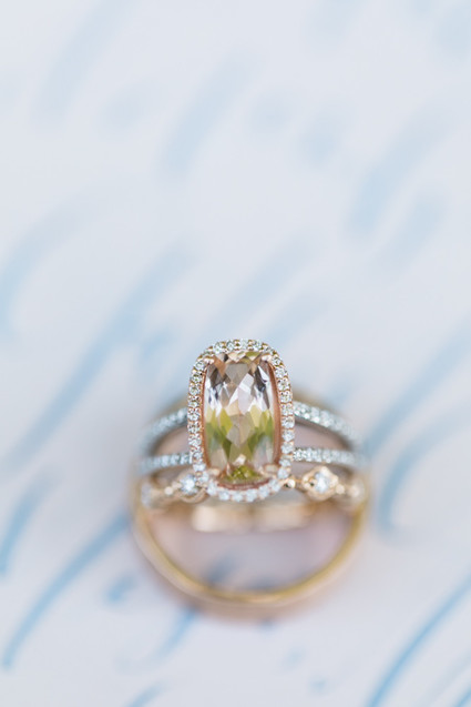 Yellow stone wedding ring