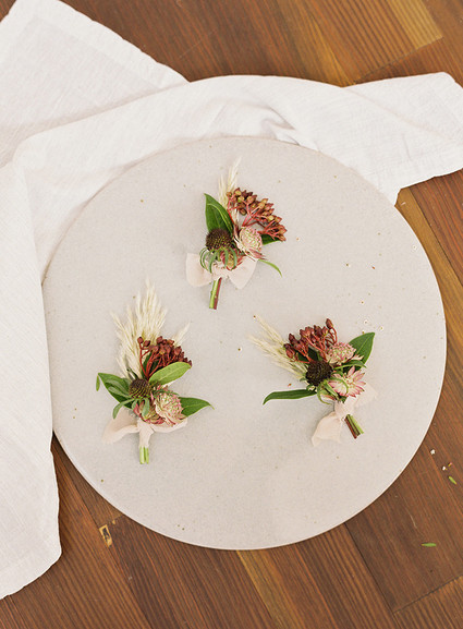 Fall wedding boutonnières