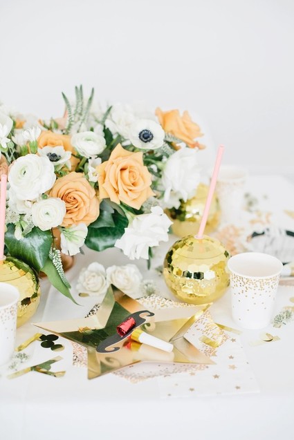 modern gold and white new years eve party Inspiration