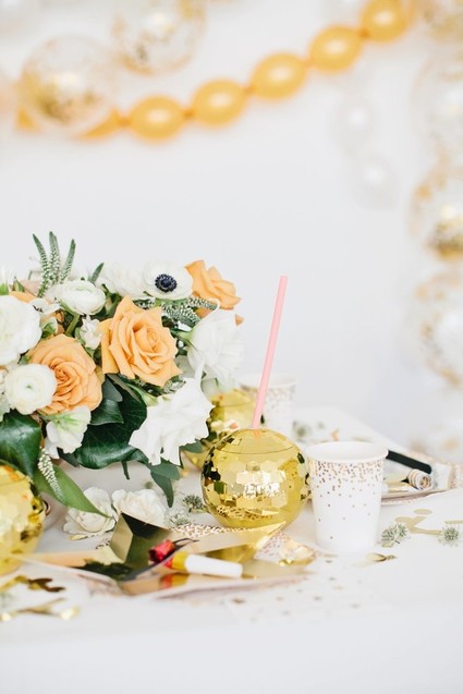 modern gold and white new years eve party