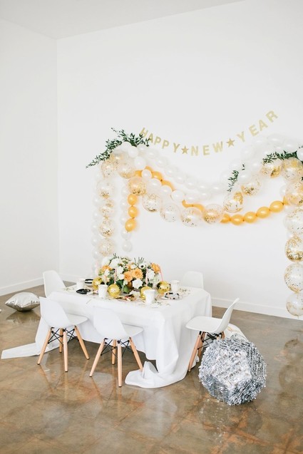 modern gold and white new years eve party