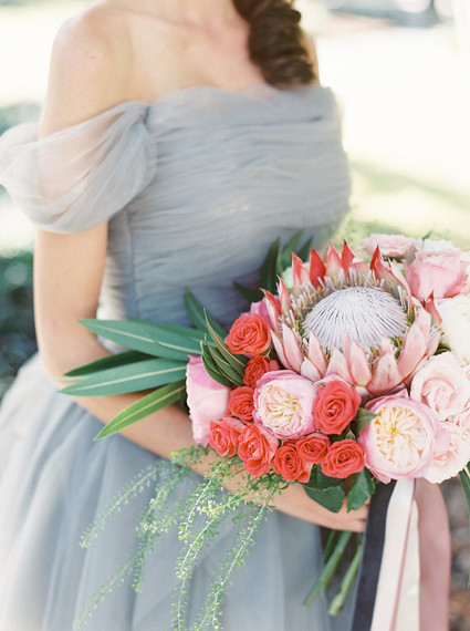 Modern pink bridal bouquet