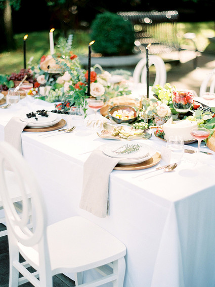 Garden wedding reception