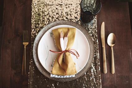 Gold sequin runner