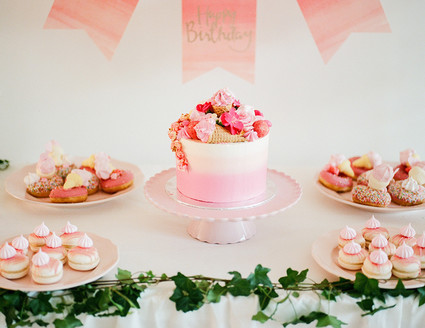 Ice cream and floral 1st birthday party