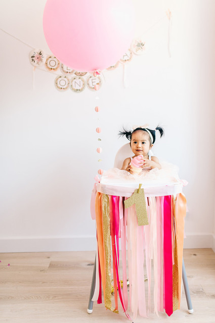 Ice cream and floral 1st birthday party