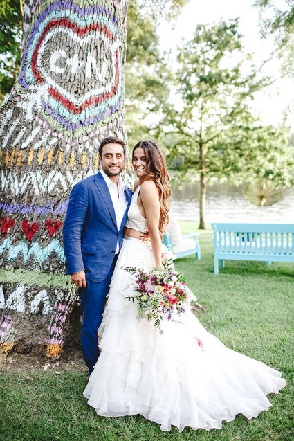 bohemian wedding portrait