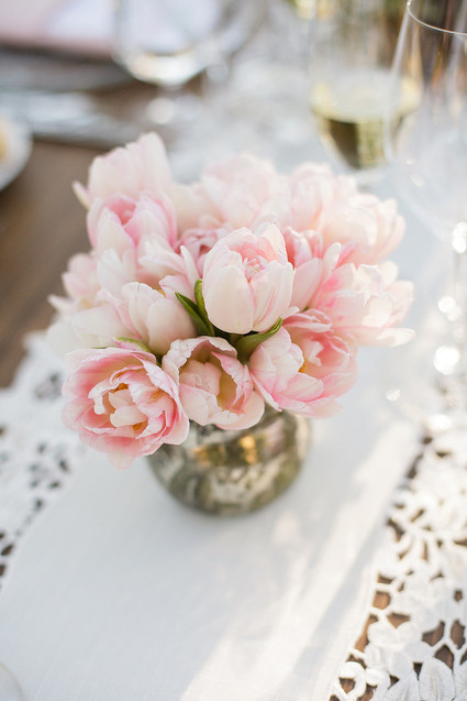 Pale pink wedding flowers