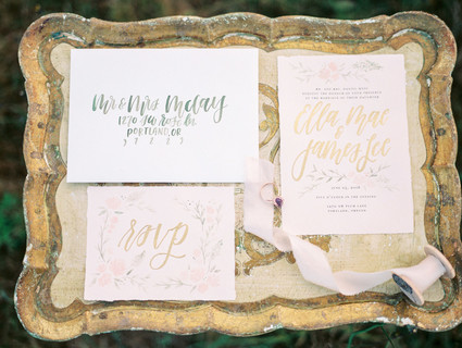 Pink wedding invitation suite