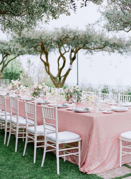 Romantic garden wedding reception