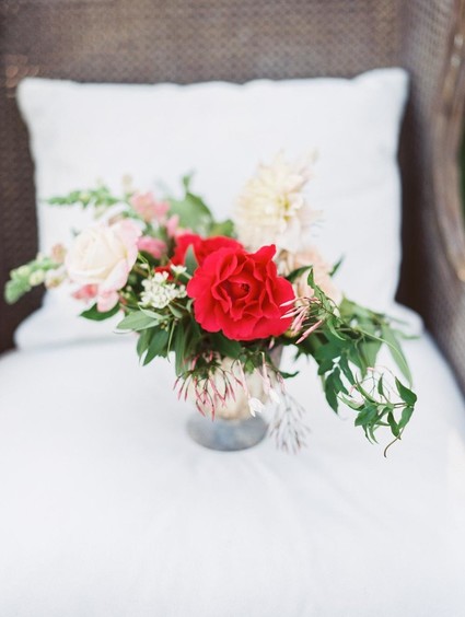Red wedding flowers
